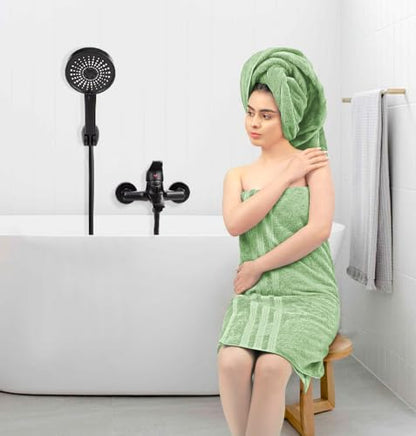 Bath Towels Set of 4 Extra Large Towels set 30x60 In, 100% Uzbek Cotton 600 GSM Oeko-TEX, Larger & Lighter Weight Quicker to Dry, Super Soft and Absorbent, Perfect for Bathroom- Sage Green - color: Sage Green