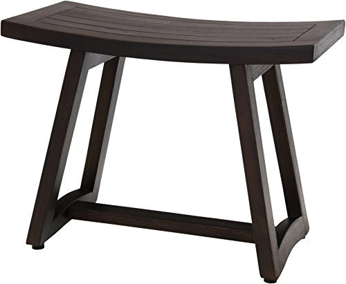 Patented 24" Asia Buru Mocha-Shield Teak Shower Bench - A. Bench | Durable, Water-Resistant Teak, Shower Chair & Shaving Foot Rest, Indoor/Outdoor Use - size: A. Bench