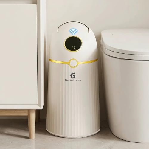 Self-Sealing & Self-Changing Trash Can, 2.7 Gallon Automatic Touchless Smart Bathroom Trash Can with Lid, Slim Waterproof Waste Bin for Bathroom, Bedroom and Offic - size: 2.7 Gallon-E