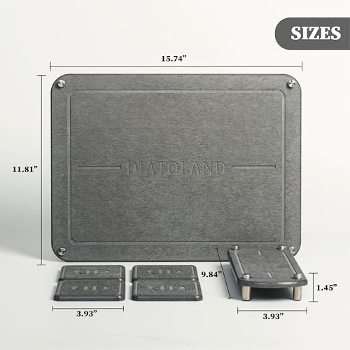 Stone Drying Mat for Kitchen Counter | Complete Set 6pc | Quick Dry Stone | Diatomaceous Earth Dish Drying Mat | Includes a Bathroom Counter Tray & 4 Coasters