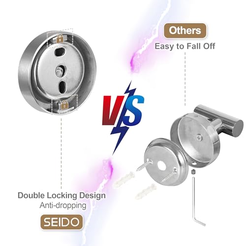 SEIDO 24" Brushed Nickel Towel Bar for Bathroom Wall, Kitchen Towel Holder w/No-Assembly Design, SUS 304 Stainless Steel Towel Rack Rod with 21" Hanging Length, Heavy Duty, Complete Mounting Kit - color: Brushed Nickel, size: 24 Inch