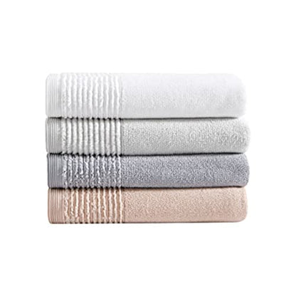 Vera Wang - Bath Towels, Plush Cotton Bathroom Towels with Zero Twist Design, Highly Absorbent & Low-Lint, Set of 6 (Sculpted Pleat White) - color: Sculpted Pleat White, size: 6 Piece