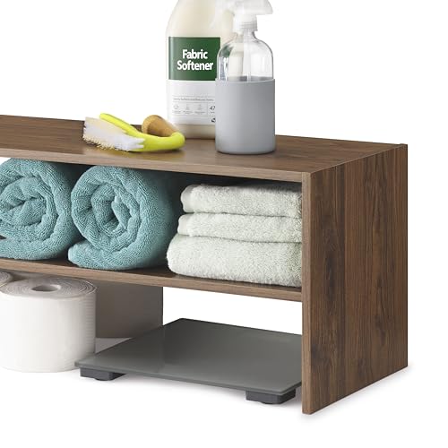 Whitmor Wood Stackable 2-Shelf Shoe Rack, Walnut, 24 inches，2 Pack - color: Brown, size: 24 INCH X2