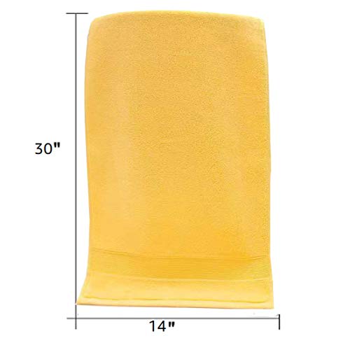 Lchkrep Bathroom Hand Towels (14x30 inch), Home Soft Cotton Super Soft Highly Absorbent Hand Towel for Bath, Hand, Face, Gym and Spa,(Yellow 2 Pack) - color: Yellow-2pack
