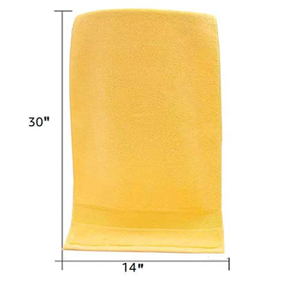 Lchkrep Bathroom Hand Towels (14x30 inch), Home Soft Cotton Super Soft Highly Absorbent Hand Towel for Bath, Hand, Face, Gym and Spa,(Yellow 2 Pack) - color: Yellow-2pack