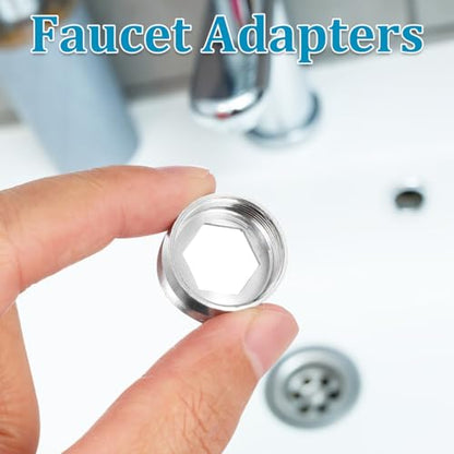 IMIKEYA 8pcs Faucet Adapters Set, Copper Sink Faucet Aerator Adapters, Female to Male Faucet Hose Connectors for Kitchen And Bathroom Use