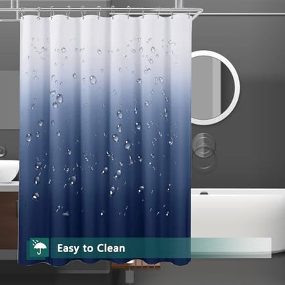 Shower Curtain Liner, 100% Waterproof Peva Shower Curtains with 3 Duty Heavy Bottom Magnets and 12 Rust Proof Grommets, 72x72 Weighted Shower Liner for Shower Stall, Bathtubs - color: Gradient Blue
