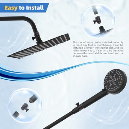 Hibbent All Metal 1 Pack Shower Head Flow Control Valve, G1/2 Brass Shut-off Valve with Handle Lever, Shut OFF Water Flow Control Regulator for Handheld Shower, or Bidet Sprayer, Oil-Rubbed Bronze - color: Oil Rubbed Bronze