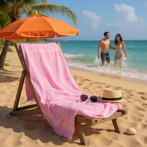 BY LORA 2-Pack Oversized Bath Sheets, Terry Cotton Hotel Large Towels, Pink - color: Pink, size: Bath Sheet 2-Pack