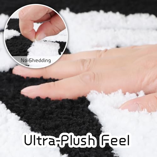 Get Naked Bath Mat Black and White Long Bathroom Rugs | Funny Non Slip Washable Runner Rug Quick Dry Absorbent Microfiber Large Bathmat,17*47 Inch - color: Black, size: 17*47"