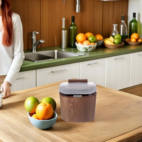 Large Capacity Wall-Mounted Trash Can with Lid, Stick on Plastic Kitchen Wastebasket for Cabinet Door, Space-Saving Bin for Bathroom and Utility Room