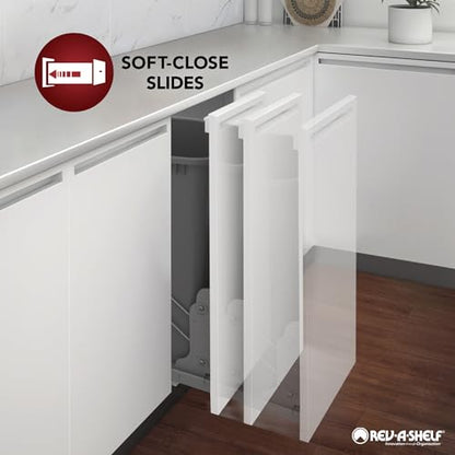 REV-A-SHELF Solid Surface U-Shape Pullout Organizer for Sink Base Cabinets w/Soft-Close - size: 29.69"W x 21.69"D x 5.07"H