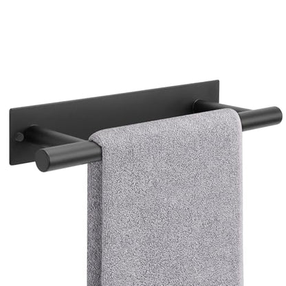 NearMoon Self Adhesive Hand Towel Holder/Towel Ring, Stainless Steel Hand Towel Bar Rustproof Stick on Wall-Towel Rack for Bathroom/Kitchen, Sticky and Wall Mounted (1, Matte Black) - color: Matte Black