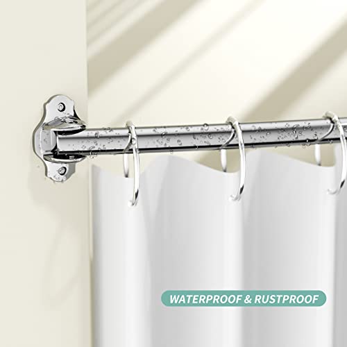 Mcrbeay Curved Shower Curtain Rod, Stainless Steel, Adjustable 40-72 inch | Heavy Duty, Extra Wide Round Shower Rod for Bathroom, Shower Stall, Bathtub, Rustproof, Silver - color: Silver, size: 40-72 Inches