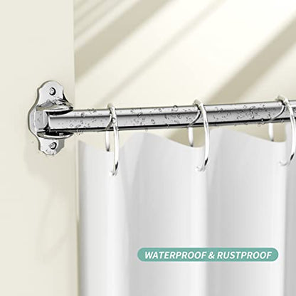 Mcrbeay Curved Shower Curtain Rod, Stainless Steel, Adjustable 40-72 inch | Heavy Duty, Extra Wide Round Shower Rod for Bathroom, Shower Stall, Bathtub, Rustproof, Silver - color: Silver, size: 40-72 Inches