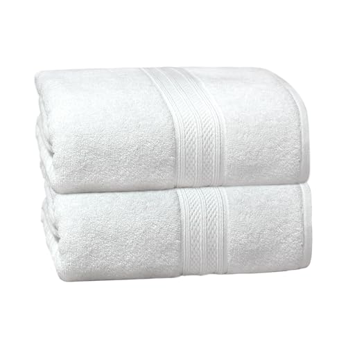 COTTON CRAFT Soft Giant Bath Sheet - 2 Pack 100% Cotton White Bath Towel | Oversized Extra Large 35x70 inches Luxurious 600 GSM Super Soft Absorbent Quick Dry Bathroom Shower Hotel Spa Towel Sheet - color: White - 2 Pack Bath Sheet