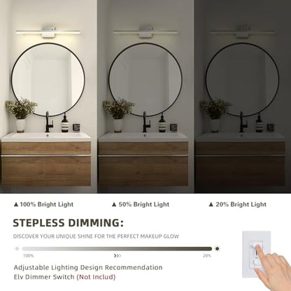 Brushed Nickel Vanity Light for Bathroom - 5CCT Dimmable, Adjustable Angle, 23.62-inch Long 16W LED Bar Light Fixture Over Mirror - Modern Wall Lighting - size: 23.62inch Long