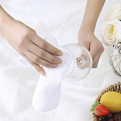 Glynniss Dishcloths Kitchen Highly Absorbent Dish Rags 100% Cotton Dish Cloths for Washing Dishes, Cleaning (11 x 11 Inches, 24 pcs, White) - color: White