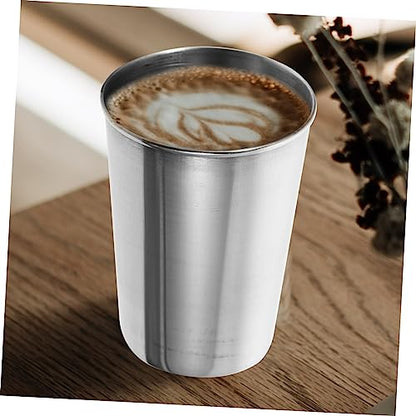 ULTECHNOVO Stainless Steel Water Tumbler Cup Multi Use Beverage Toothbrush Holder Silver Bathroom Cup for Juice Soda Washroom Easy to Clean - size: 8.50X6.00X6.00CM