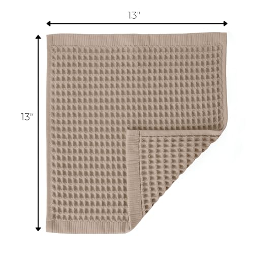 Waffle Washcloths Set of 8 Brown - Premium Quality 100% Turkish Cotton Face Washcloth, Soft Makeup Towel, Shower Cloth, Kitchen Towel (Brown, Set of 8 Washcloths) - color: Brown, size: Set of 8 Washcloths