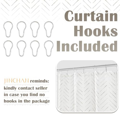 jinchan Small Stall Taupe Grey and White Shower Curtain 48x72 Inches Inky Herringbone Chevron Zig Zag Waterproof Fabric Modern Farmhouse Shower Curtains for Bathroom with 8 Hooks - color: Inky Taupe Grey, size: 48"W x 72"L (Pack of 1)