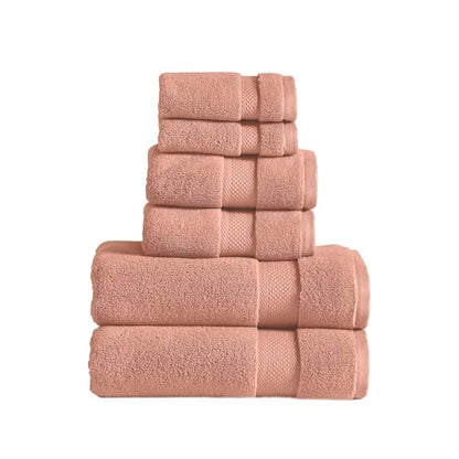 Modern Threads Luxury 6-Piece Quick-Dry Towel Set – Plush & Ultra-Absorbent for Spa-Like Experience, Clay - color: Clay