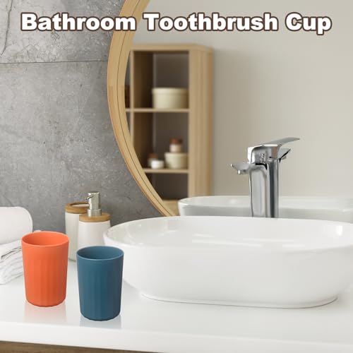 uxcell 1 Pcs Simple Toothbrush Cup, 2.8 x 2.8 x 3.9 Inch Bathroom Tumbler Reusable Plastic Cup Set for Storing Toothpaste Toothbrushes Combs Water Beverages, Dark Blue - color: Dark Blue