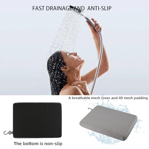 Shower Seat Cushion, Bath Chair Cushion, Bathtub Cushion for Soaking Tub, Non Slip Pad, Shower Safety Mat, Sauna Seat Cushion (Grey) - color: Grey