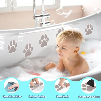 Secopad 20 PCS Original Non-Slip Bathtub Stickers, Large Safety Bathroom Tubs Showers Treads Adhesive Decals with Scraper - color: Brown