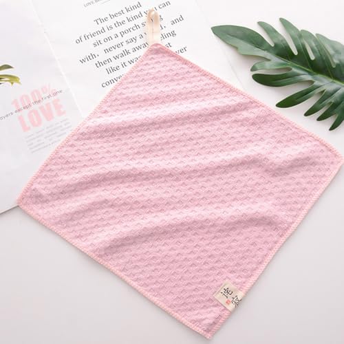 Healifty 4pcs Quick Dry Absorbent Microfiber Washcloths Square Face Towels Saliva Towels Multipurpose for Bathroom and