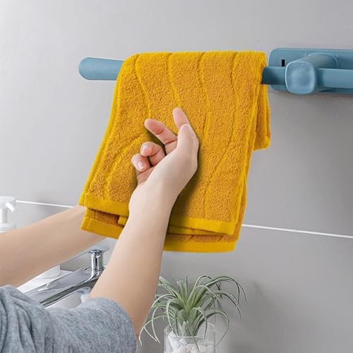 Jacquotha Wavy Striped Cotton Hand Towels, Set of 2 | Dry Your Hand Instantly, 13x29 Inches, Mustard Fall Kitchen Bathroom Towel - color: Mustard