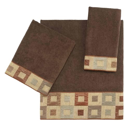 Avanti Linens - 3pc Towel Set, Soft & Absorbent Cotton Towels (Precision Collection) - color: Mocha, size: 3 pc Towel Set