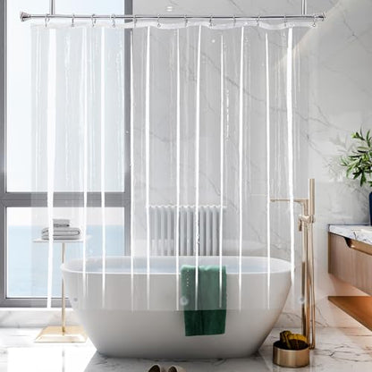YISURE Plastic Clear Shower Curtain Liner 70x65, with Magnets for Bath Tub | Peva Vinyl Waterproof Bathroom Shower Curtain Sets with 3 Heavy Magnets - color: Clear, size: 70"W x 65"L (Pack of 1)