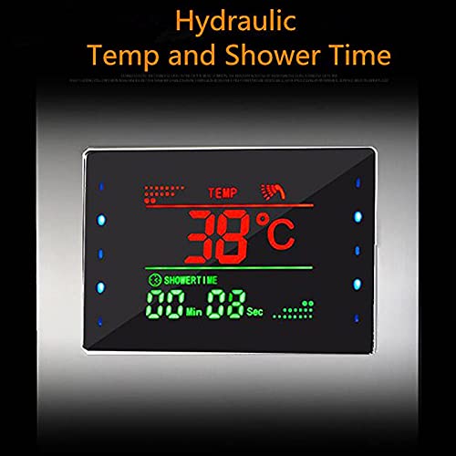 Led Shower Panel Tower System Digital Display Shower Column Stainless Steel Shower Panel System, Shower System with Shower Head, Handheld Shower, Body Jets, Tub Spout,Brushed,Brushed Nickel - color: Brushed Nickel