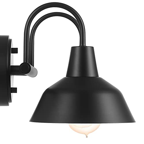 Globe Electric 63000004 3-Piece Bathroom Set, Matte Black, 15.5" 2-Light Vanity Light, Towel Ring, Toilet Paper Holder, Bulb Not Included - color: Matte Black, Brooklyn (3-Piece)