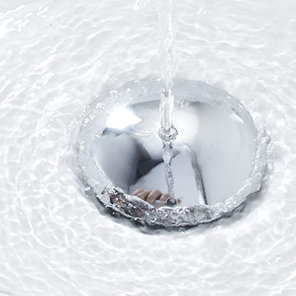 VOTON Bathroom Sink Drain Chrome Lavatory Pop-up Drain with Detachable Basket Stopper, Anti-Explosion and Anti-Clogging Drain Strainer，with Overflow Hole - color: Chrome, size: With Overflow