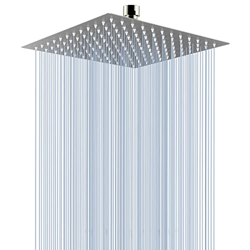 Voolan Rain Shower head, High Pressure Shower Head Made of 304 Stainless Steel, Relaxed Shower Experience Even at Low Water Flow and Pressure (10" Brushed Nickel) - color: Brushed Nickel, size: 10 Inch
