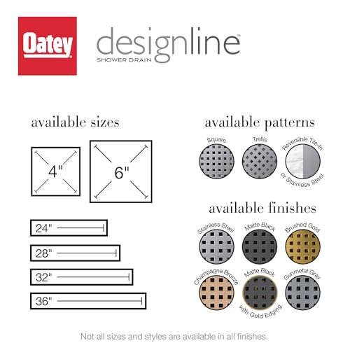 Designline 4 in. x 4 in. Square Drain Tile-in Grate - size: 4", style: Tile-In