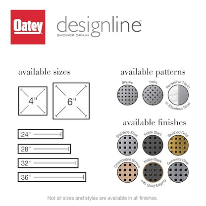 Designline 4 in. x 4 in. Square Drain Tile-in Grate - size: 4", style: Tile-In
