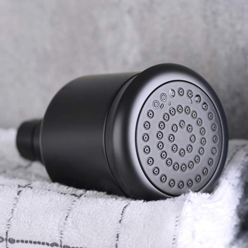 Solid Brass Shower Head - High Pressure Showerhead with Filter and 360 degrees Adjustable Swivel, Replacement for Bathroom Low Flow, Matte Black 2.8 inch Heavy Duty