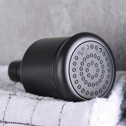 Solid Brass Shower Head - High Pressure Showerhead with Filter and 360 degrees Adjustable Swivel, Replacement for Bathroom Low Flow, Matte Black 2.8 inch Heavy Duty