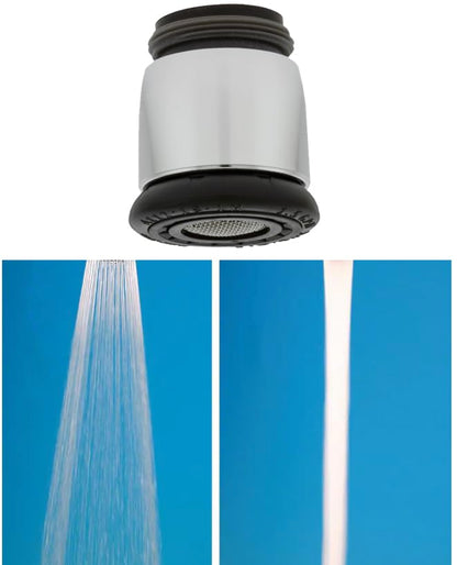 Duo Flow Faucet Aerator Push/Pull Spray Stream low flow to Soft White full flow Dual, Chrome Attachment Kitchen Bathroom (0.5/1.5 gpm)