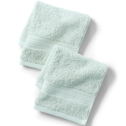 Lands' End Supima Cotton 6 Piece Bath Towel Set Washcloth Set, 2 Piece Beaux Blue - color: Beaux Blue, size: Washcloth Set, 2 Piece