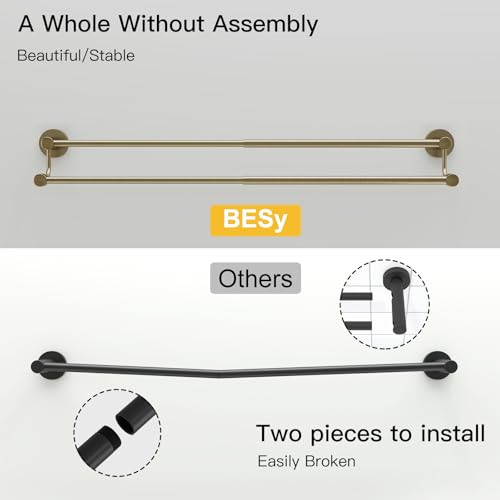 Double Towel Bar Bathroom Towel Rack Towel Rod Holder Antique Brass | Adjustable 16-26 In,Wall Mounted Towel Holder, Stainless Steel, Rustproof, Towel Bar Rod Hanger Hardware Accessories Hotel - color: Antique Brass