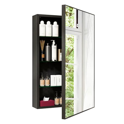 20 X 30 Inch Bathroom Medicine Cabinet with Mirror | Wall Mounted Mirror Storage Cabinet Bathroom Organizer Cabinet