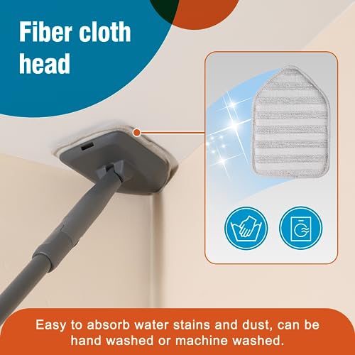 CLEANHOME Tub Tile Scrubber Brush for Cleaning Shower Tile Floor,Bathtub | 3 Different Function Cleaning Pads,56" Extendable Long Handle,No Scratch - color: Orange