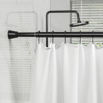 Shower Tension Curtain Rod Black 45 to 77 Inch Spring Tension Curtain Rod | Shower Rod Non Slip Shower Curtain Rod No Drilling 1pcs for Windows Adjustable Tension Rods of Curtain Window Closet Kitchen - color: Black, size: 45-77 inch 1pcs