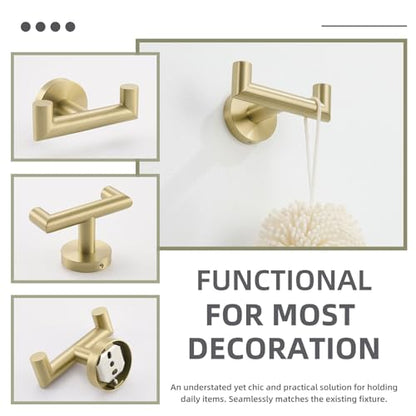 Angle Simple Bathroom Towel Hook, SUS304 Stainless Steel Robe Hook, Hand Towel Holder Wall Mount, Brushed Gold - color: Brushed Gold, size: 1 Pack