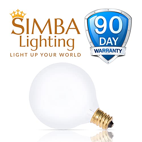 Simba Lighting Small Globe G16.5 40W E12 Frosted Glass 120V, 2700K, 10 Pack | Round Bulb, Candelabra Base, for Chandelier, Ceiling Fan Light, Decorative Vanity Lights, Wall Sconce, Warm White Dimmable