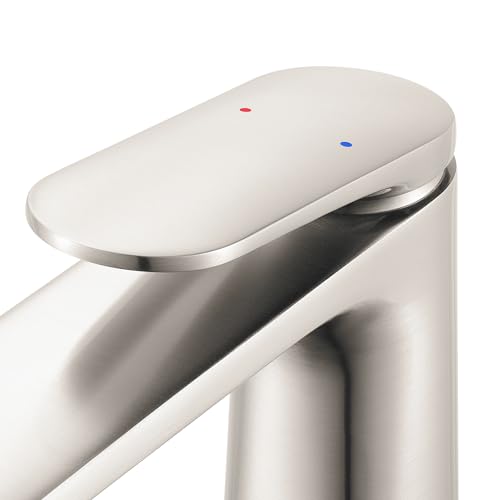 Ruvati Este Single Hole Tall Vessel Faucet Modern Bathroom Vanity in Brushed Nickel - RVF5136BN - color: Brushed Nickel